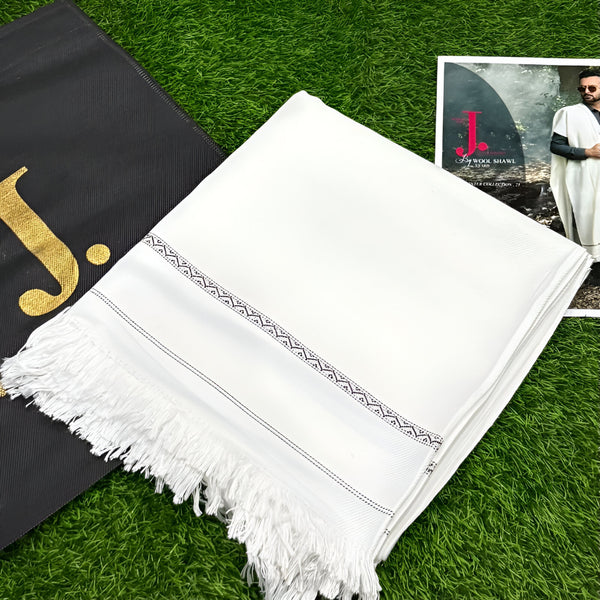 J. Gents Winter Wool Shawl | White