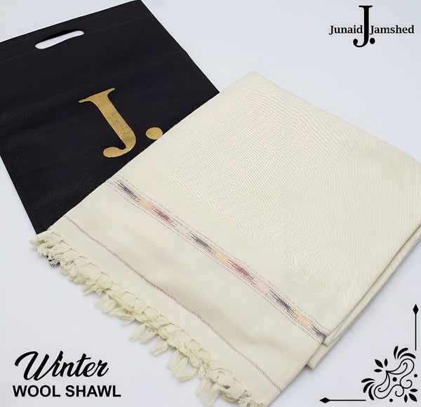 J. Gents Winter Wool Shawl | Off-White