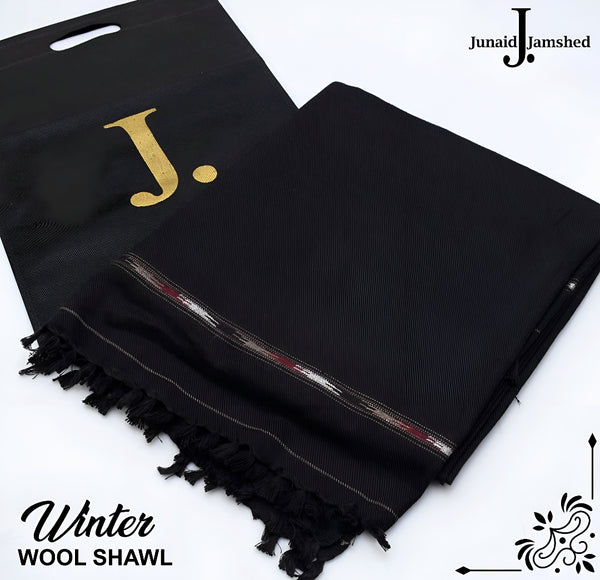 J. Gents Winter Wool Shawl | Black