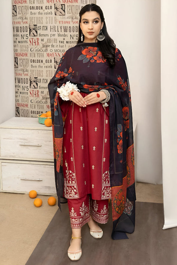 URGE DHANAK 3PC EMBROIDERED | D # 120