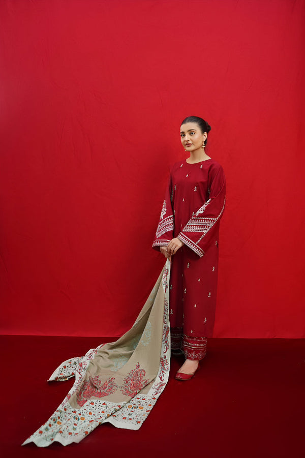 URGE DHANAK 3PC EMBROIDERED | D # 101