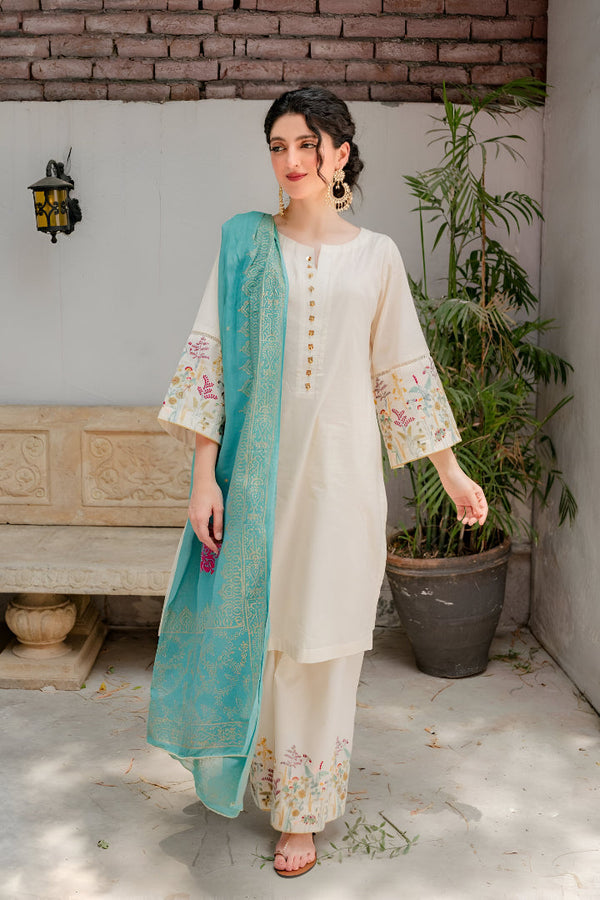 ASLING DHANAK 3PC EMBROIDERED | D # 141