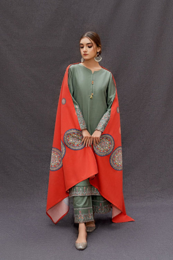URGE DHANAK 3PC EMBROIDERED | D # 125