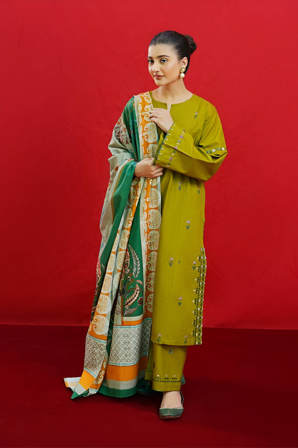 URGE DHANAK 3PC EMBROIDERED | D # 106