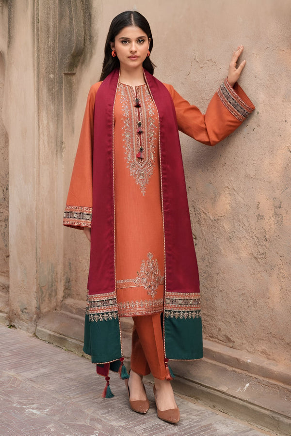 JAZMIN DHANAK 3PC EMBROIDERED | D # 155