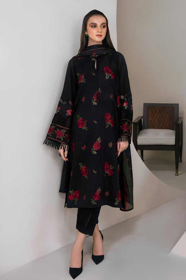 BAROQUE DHANAK 3PC EMBROIDERED | D # 123