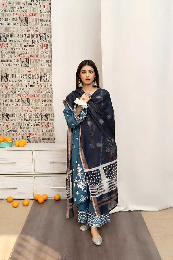 URGE DHANAK 3PC EMBROIDERED | D # 120