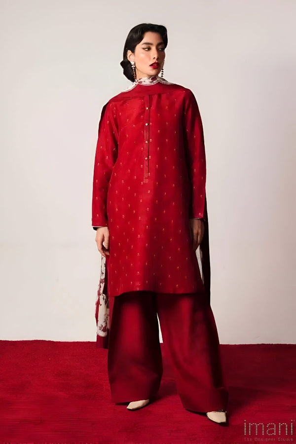 ZARA SHAHJAHAN DHANAK 3PC EMBROIDERED | D # 143