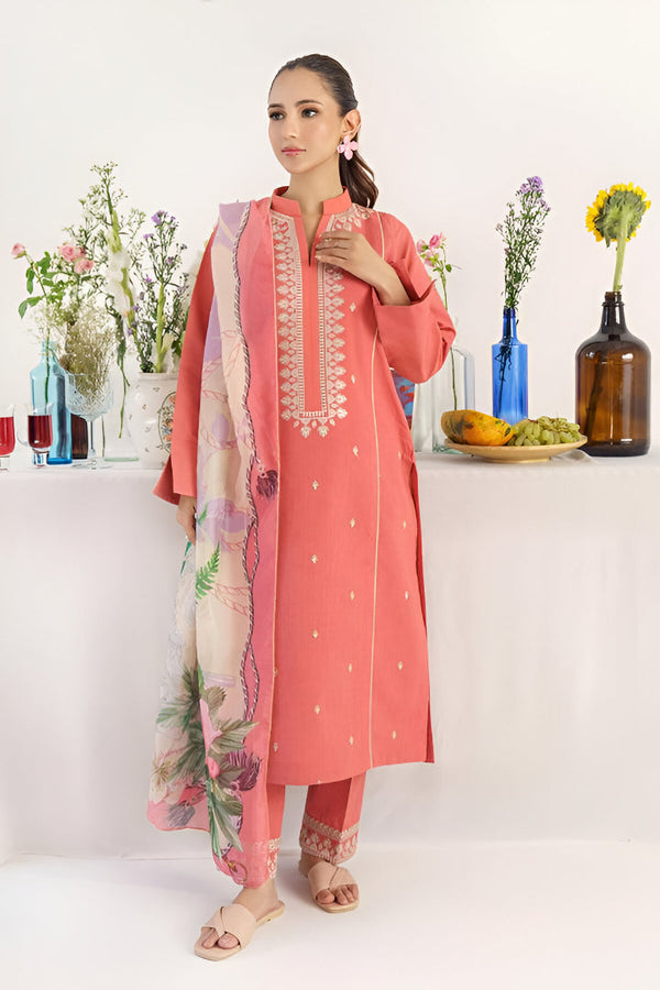 URGE DHANAK 3PC EMBROIDERED | D # 124