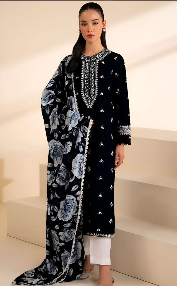 CROSS STITCH DHANAK 3PC EMBROIDERED | D # 108