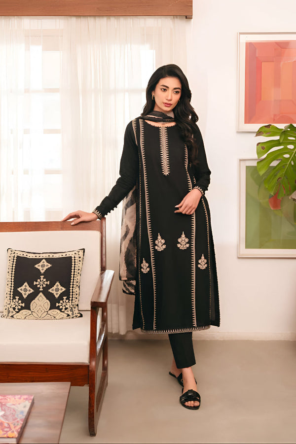MAHAMIRA DHANAK 3PC EMBROIDERED | D # 215