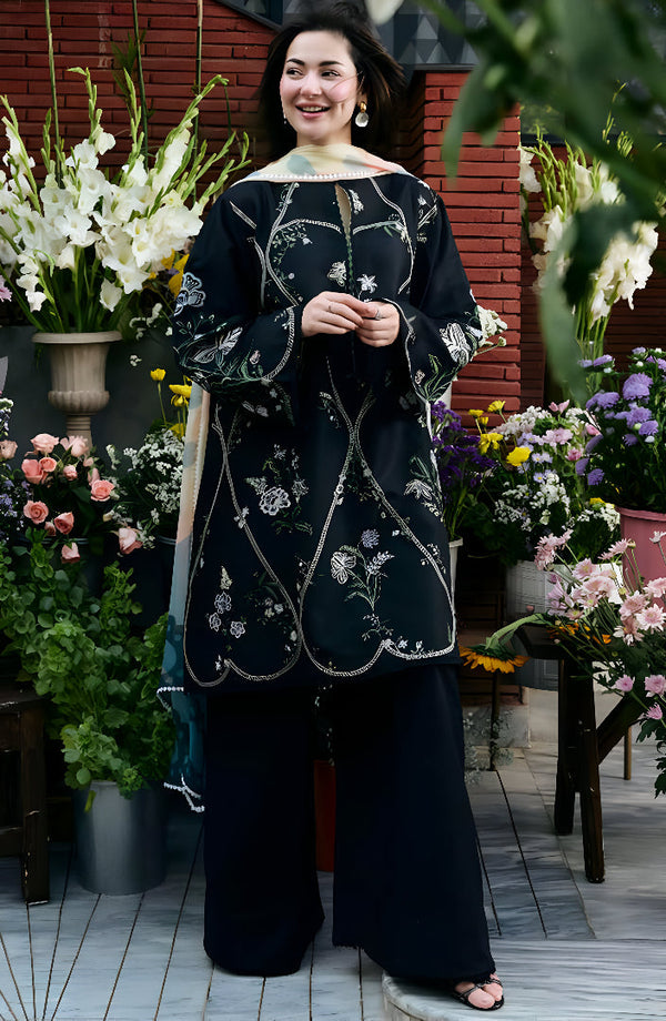 ZARA SHAHJAHAN DHANAK 3PC EMBROIDERED | D # 60