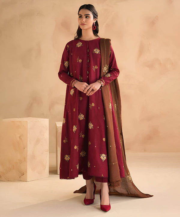 BAROQUE DHANAK 3PC EMBROIDERED | D # 186