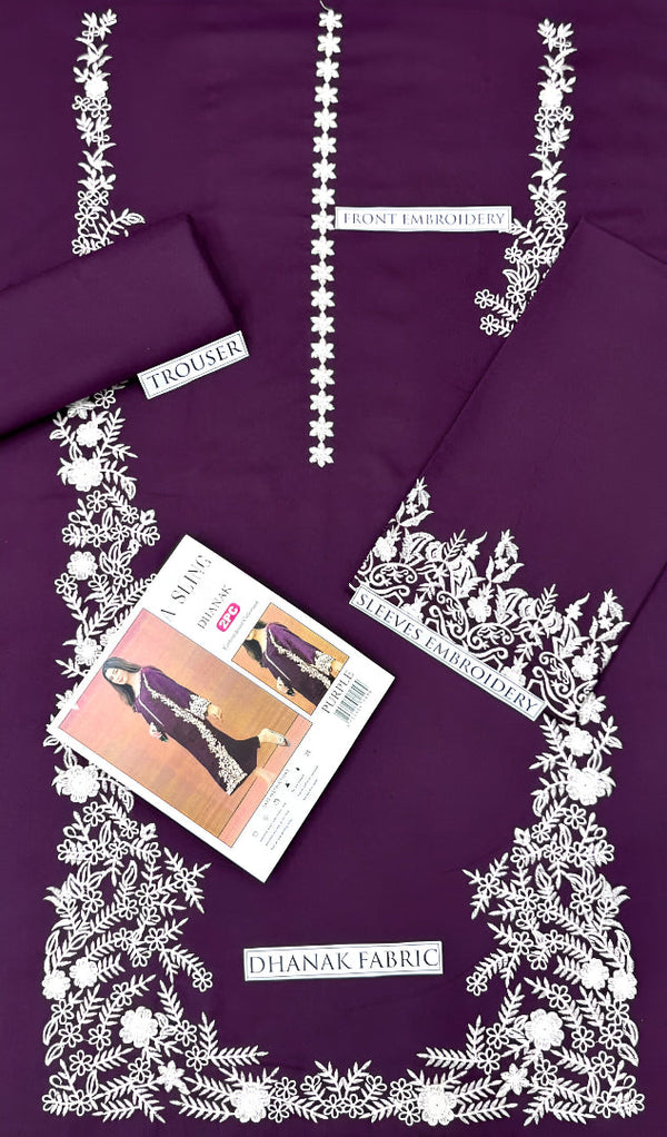 ASLING DHANAK 2PC EMBROIDERED | D # 1002 PURPLE