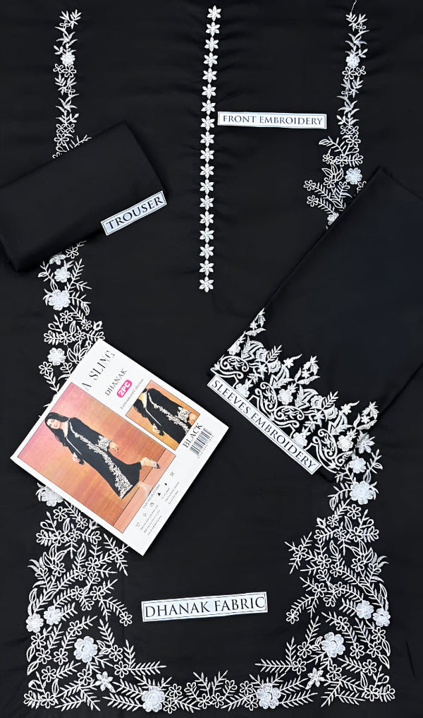 ASLING DHANAK 2PC EMBROIDERED | D # 1004 BLACK