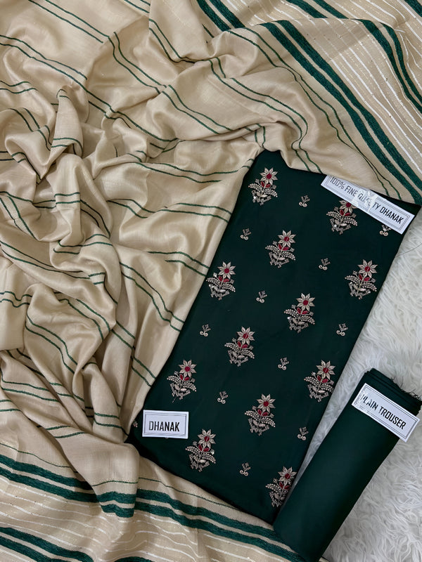 Bareeze Dhanak 3pc Embroidered | Mongyah | D # 1004