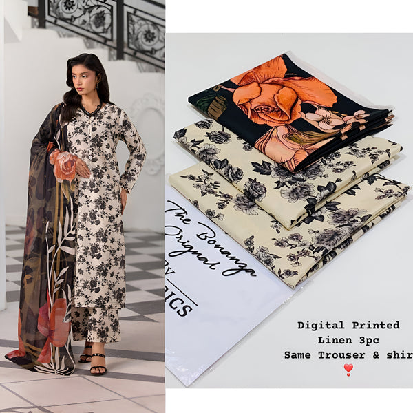 IB Bonanza | Binsaeed Linen 3pc | D # 4644