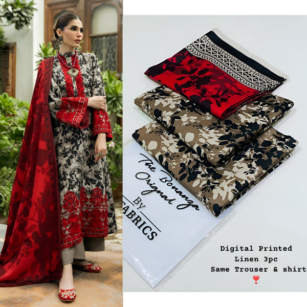 IB Bonanza | Binsaeed Linen 3pc | D # 4645