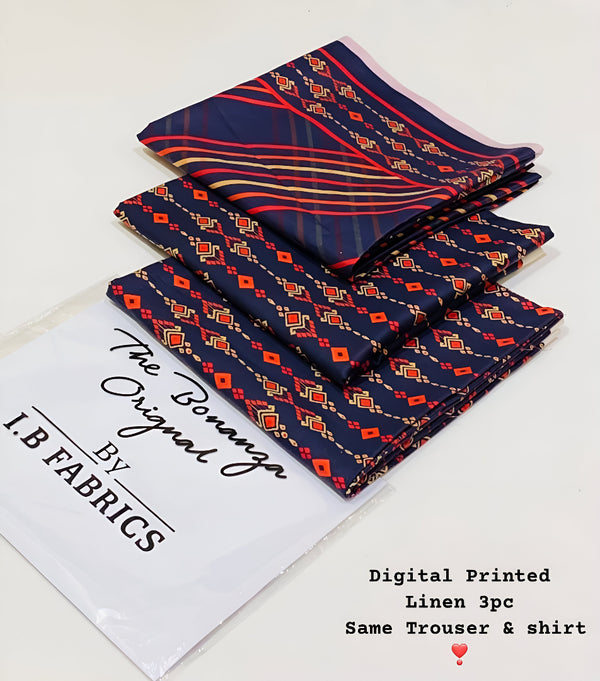IB Bonanza | Binsaeed Linen 3pc | D # 4647