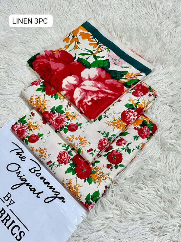 IB Bonanza | Binsaeed Linen 3pc | D # 4650