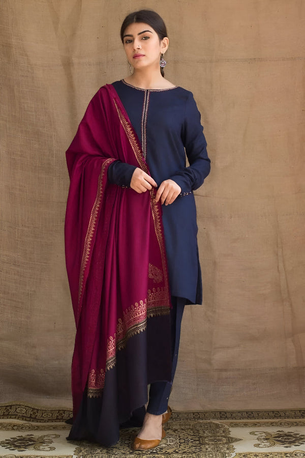 DYOT DHANAK 3PC EMBROIDERED | D # 183